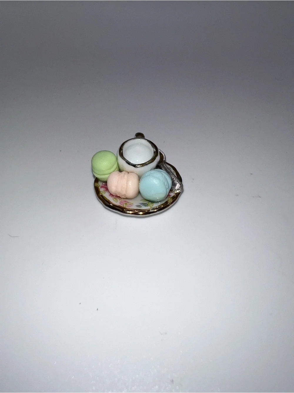 Miniature dessert plate and teacup